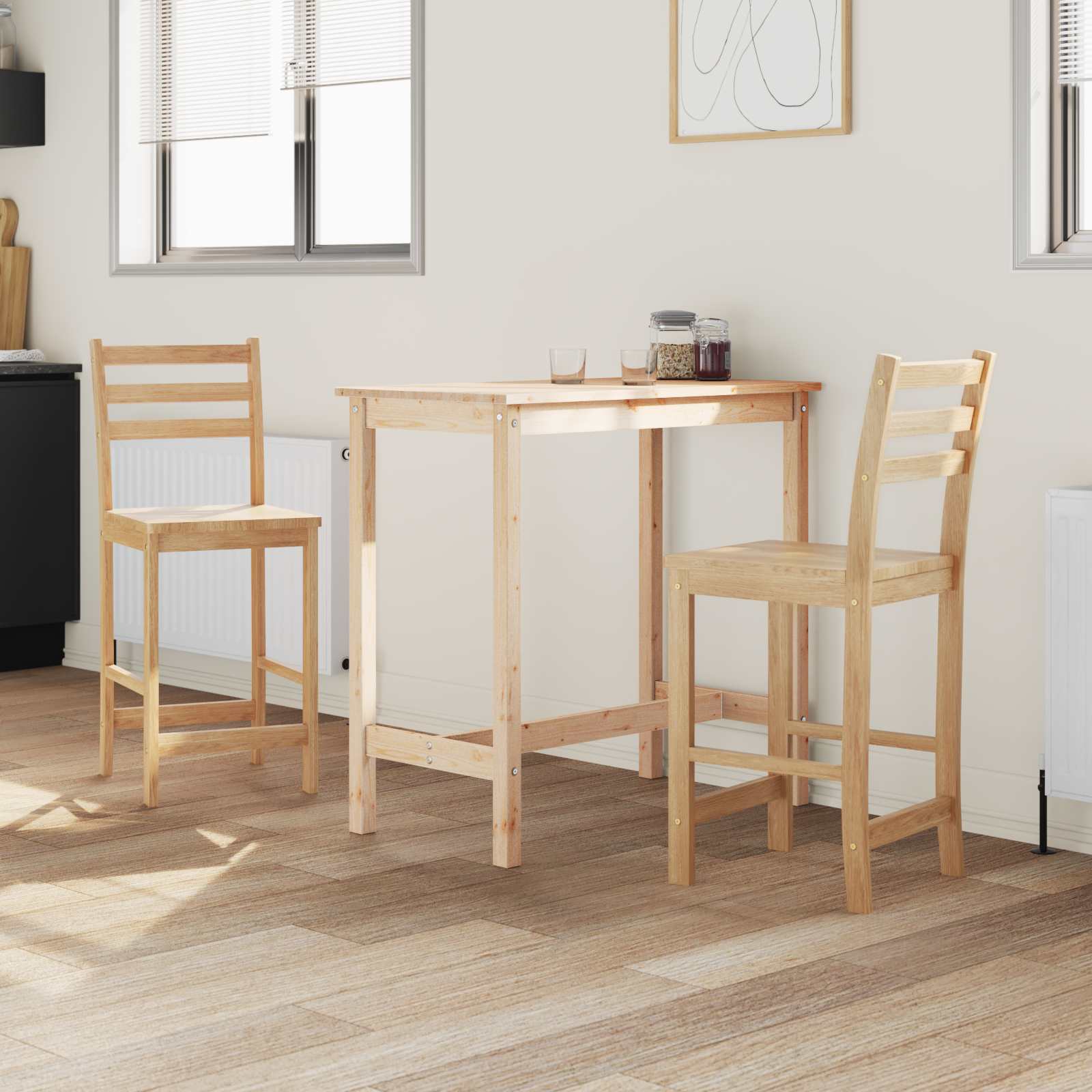 Spisestoler 2 pcs Naturlig 40 x 47,5 x 99,5 cm Solid Gummitre vidaXL