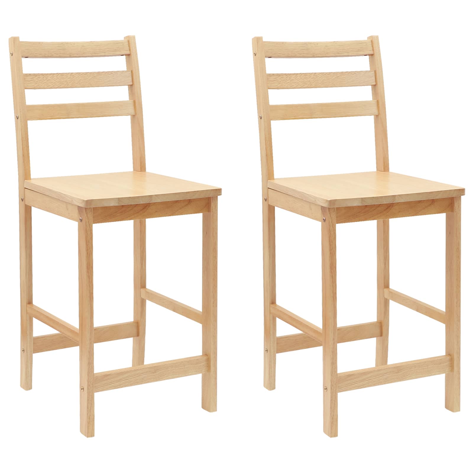 Spisestoler 2 pcs Naturlig 40 x 47,5 x 99,5 cm Solid Gummitre vidaXL