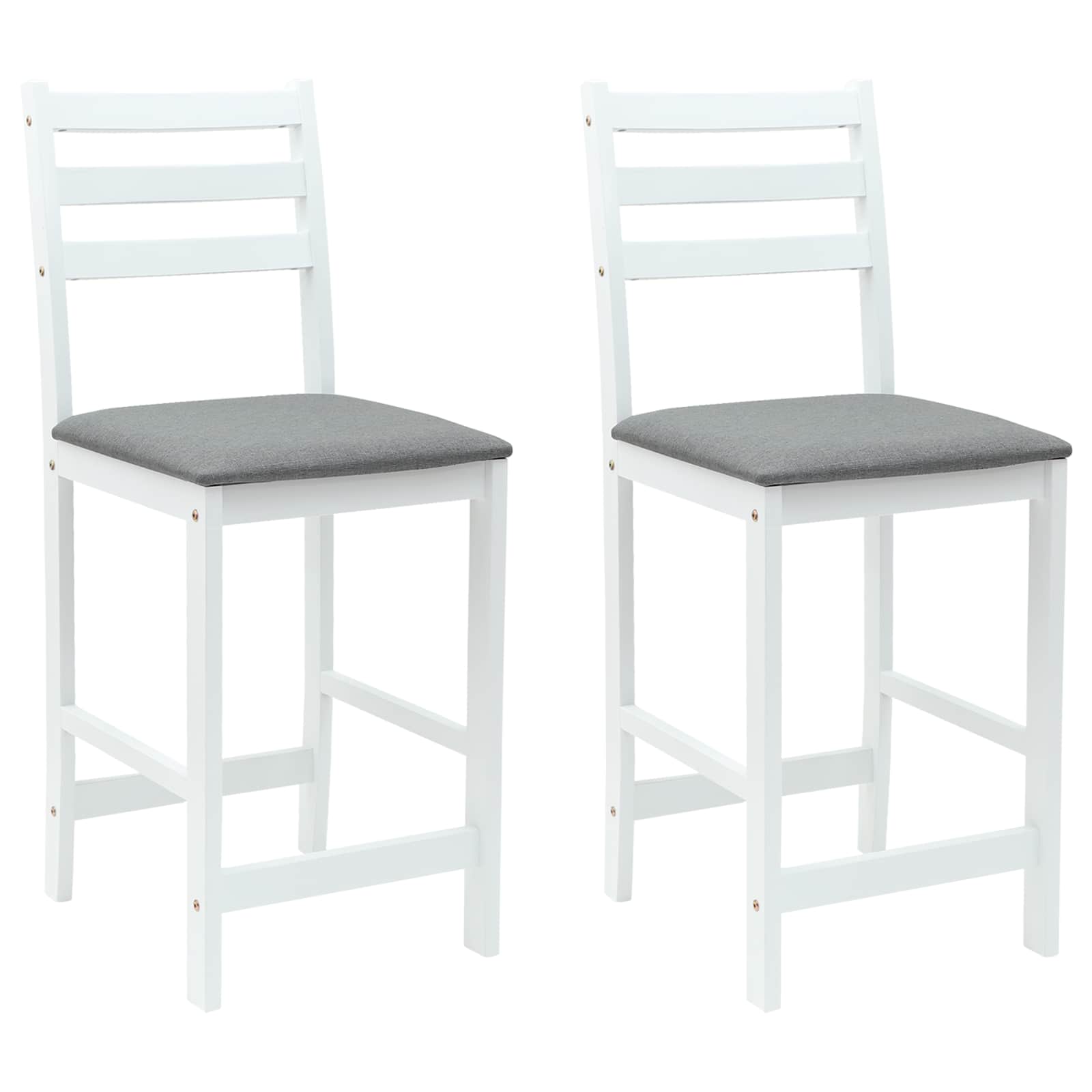 Spisestoler 2 pcs Hvit 40 x 47,5 x 99,5 cm Solid Gummitre vidaXL