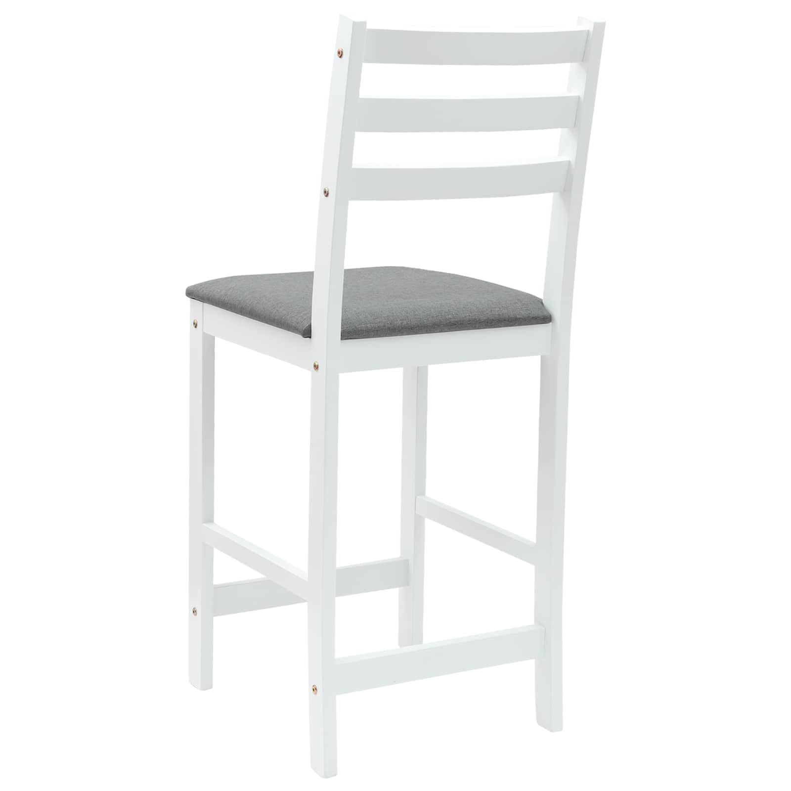 Spisestoler 2 pcs Hvit 40 x 47,5 x 99,5 cm Solid Gummitre vidaXL
