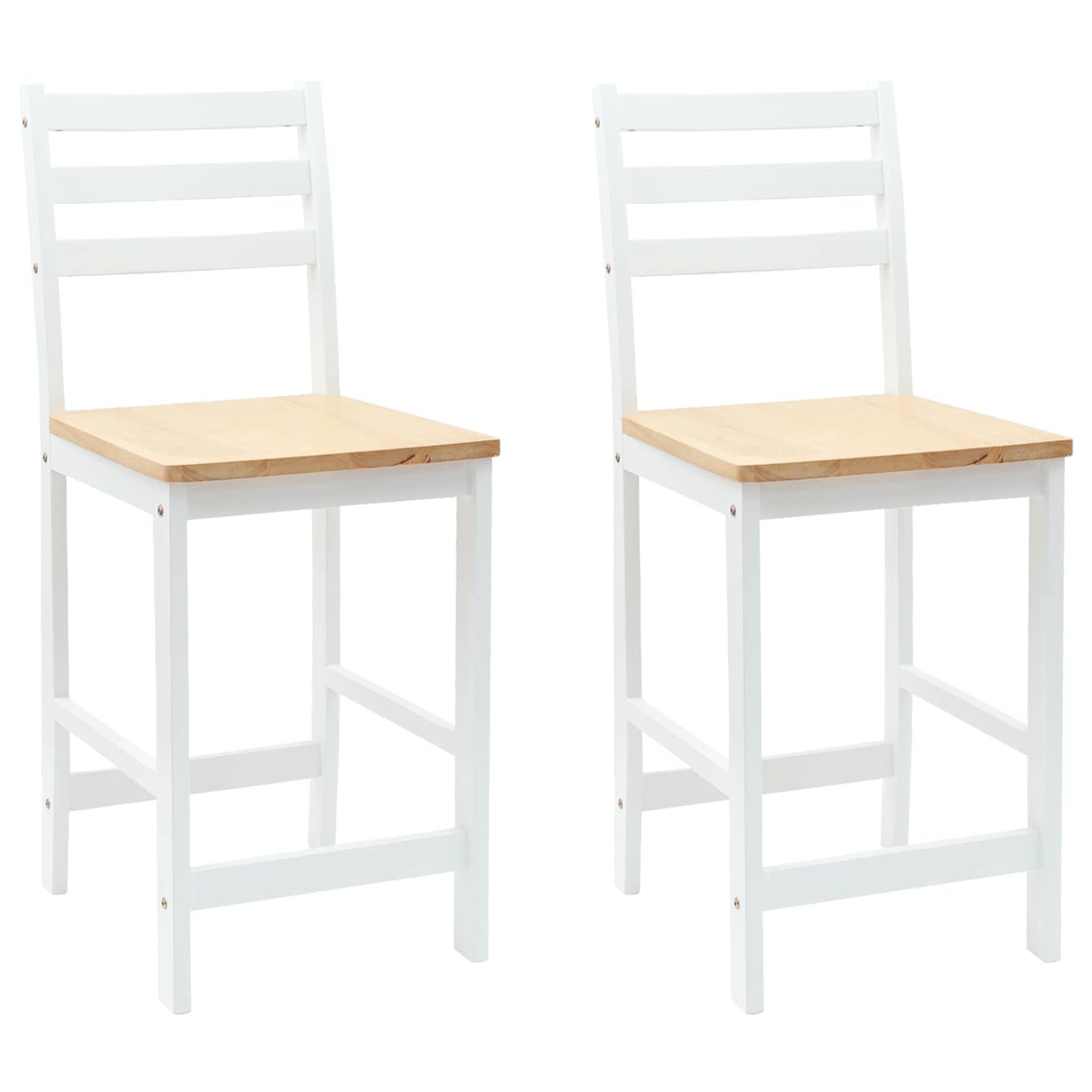 Spisestoler 2 pcs Hvit 40 x 47,5 x 99,5 cm Solid Gummitre vidaXL