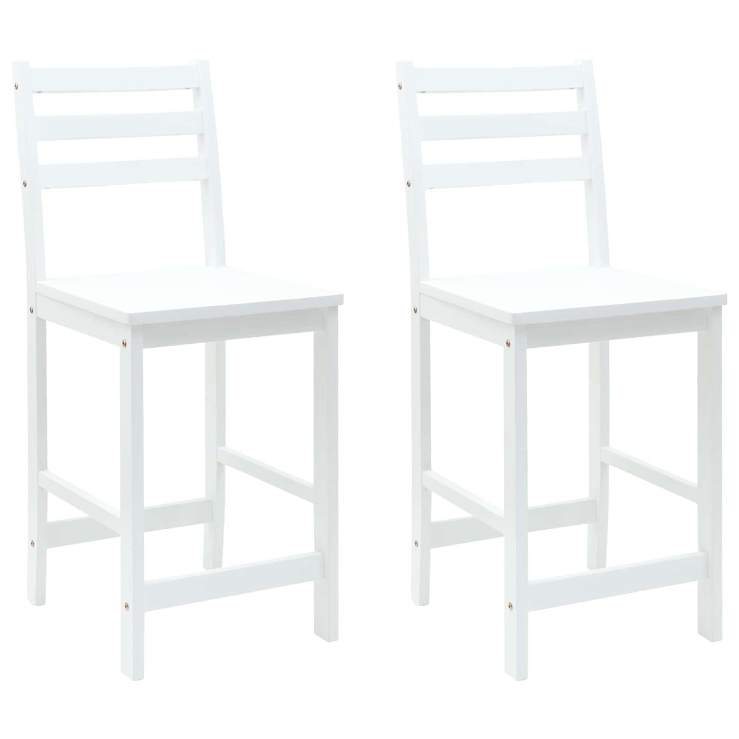 Spisestoler 2 pcs Hvit 40 x 47,5 x 99,5 cm Solid Gummitre vidaXL