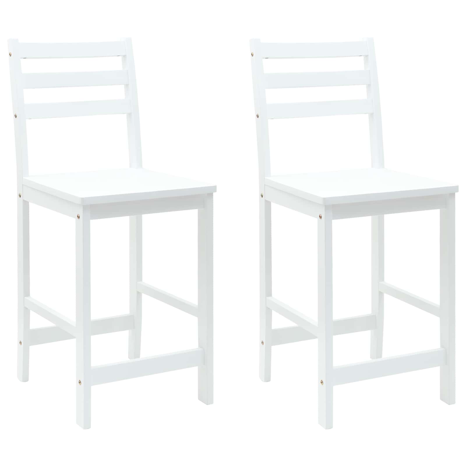 Spisestoler 2 pcs Hvit 40 x 47,5 x 99,5 cm Solid Gummitre vidaXL