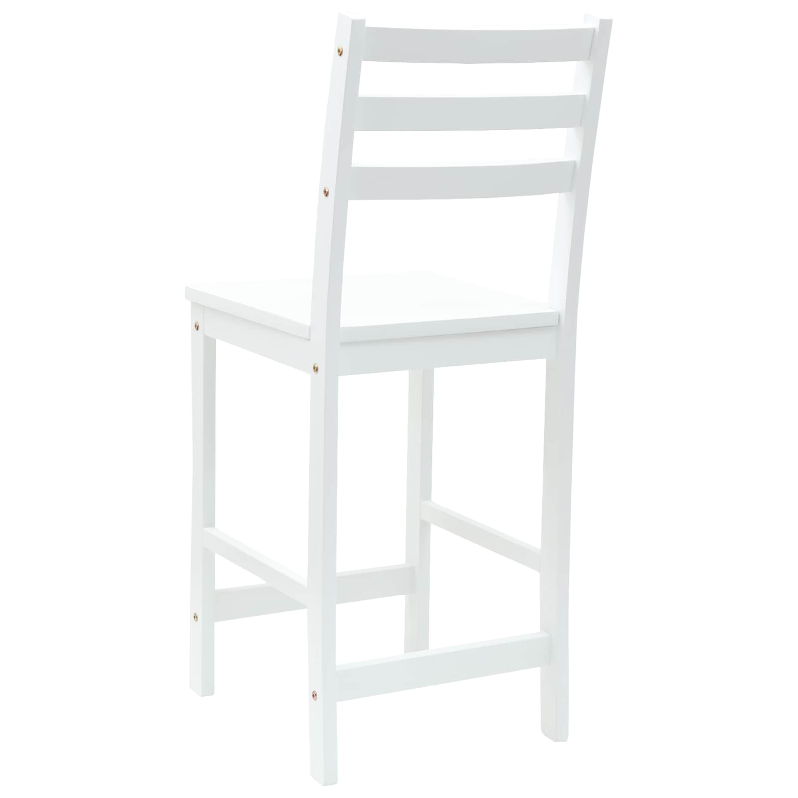 Spisestoler 2 pcs Hvit 40 x 47,5 x 99,5 cm Solid Gummitre vidaXL