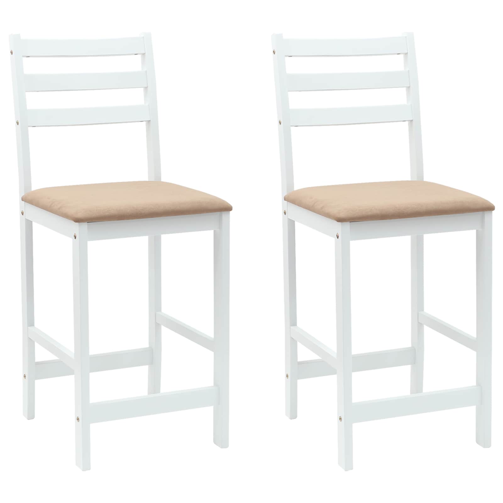 Spisestoler 2 pcs Hvit 40 x 47,5 x 99,5 cm Solid Gummitre vidaXL