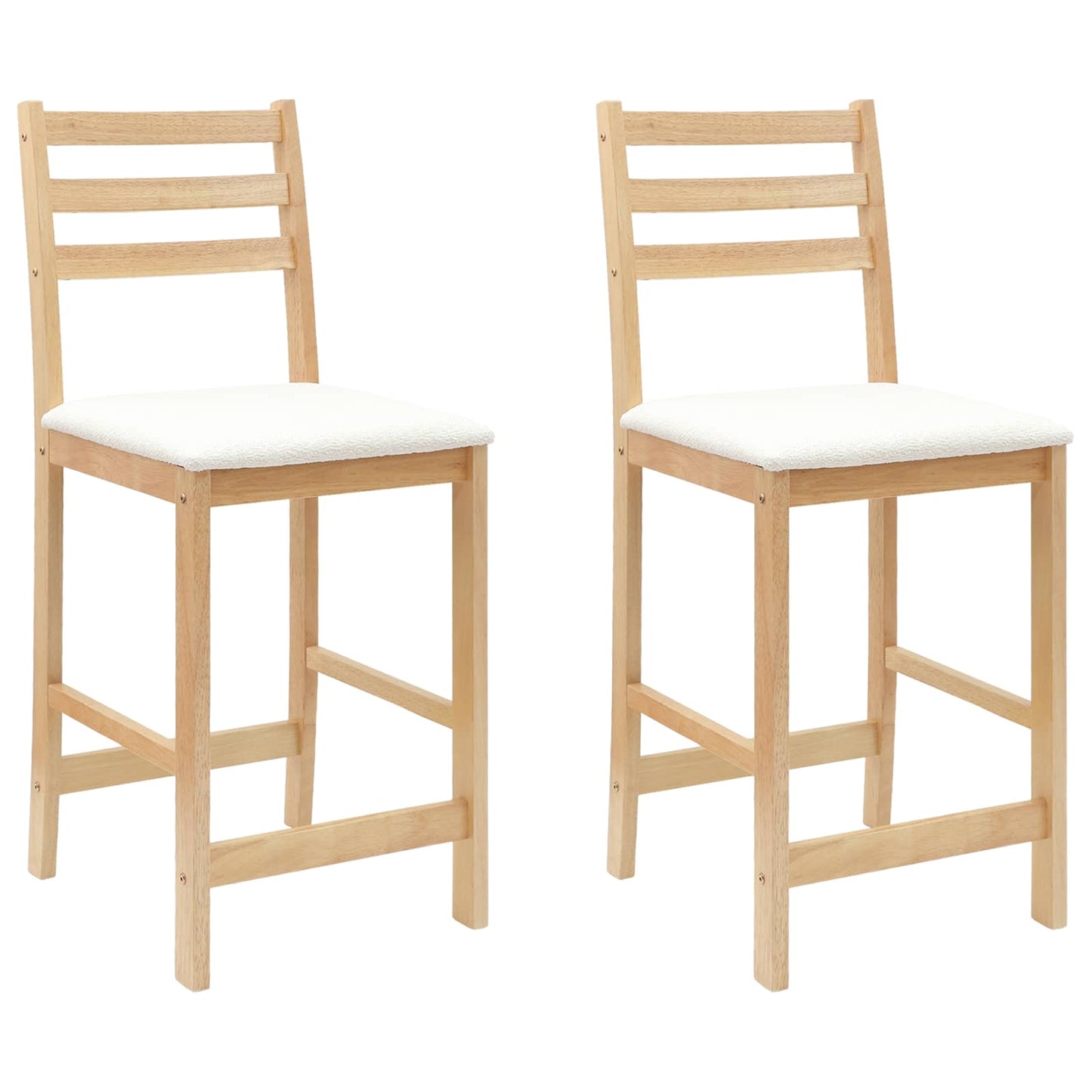 Spisestoler 2 pcs Naturlig 40 x 47,5 x 99,5 cm Solid Gummitre vidaXL