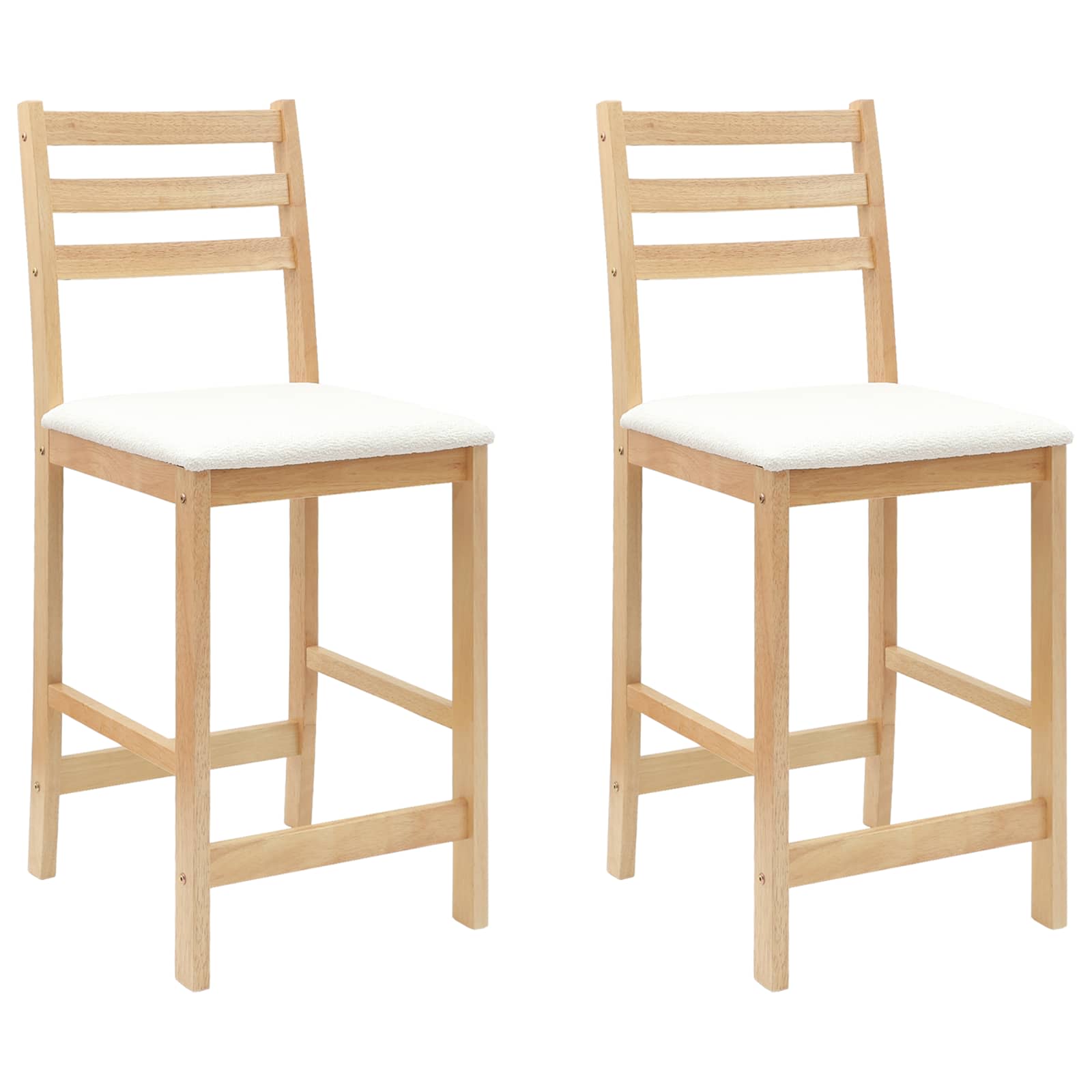Spisestoler 2 pcs Naturlig 40 x 47,5 x 99,5 cm Solid Gummitre vidaXL