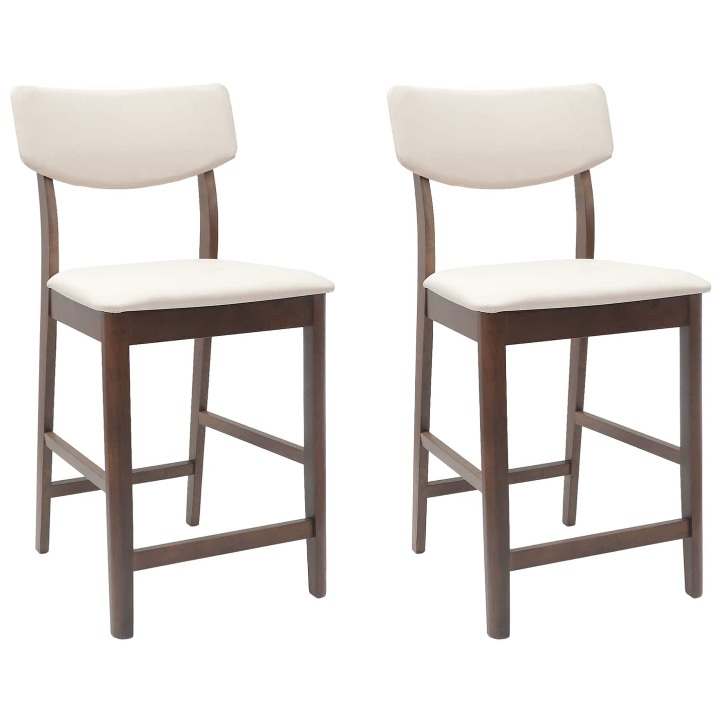 Spisestoler 2 pcs Lys Brun 48 x 49 x 95 cm Solid Gummitre vidaXL