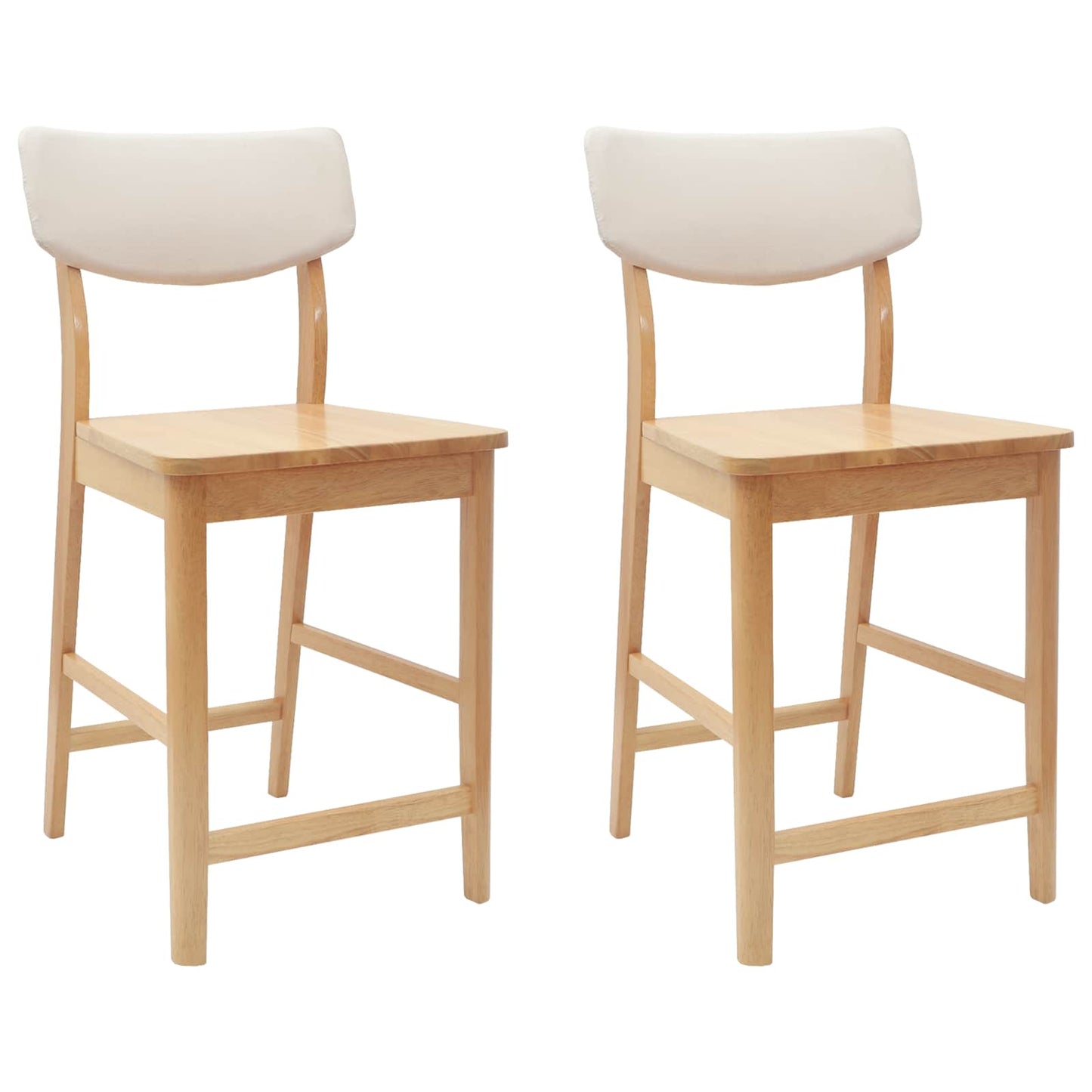 Spisestoler 2 pcs Naturlig 48 x 49 x 95 cm Solid Gummitre vidaXL
