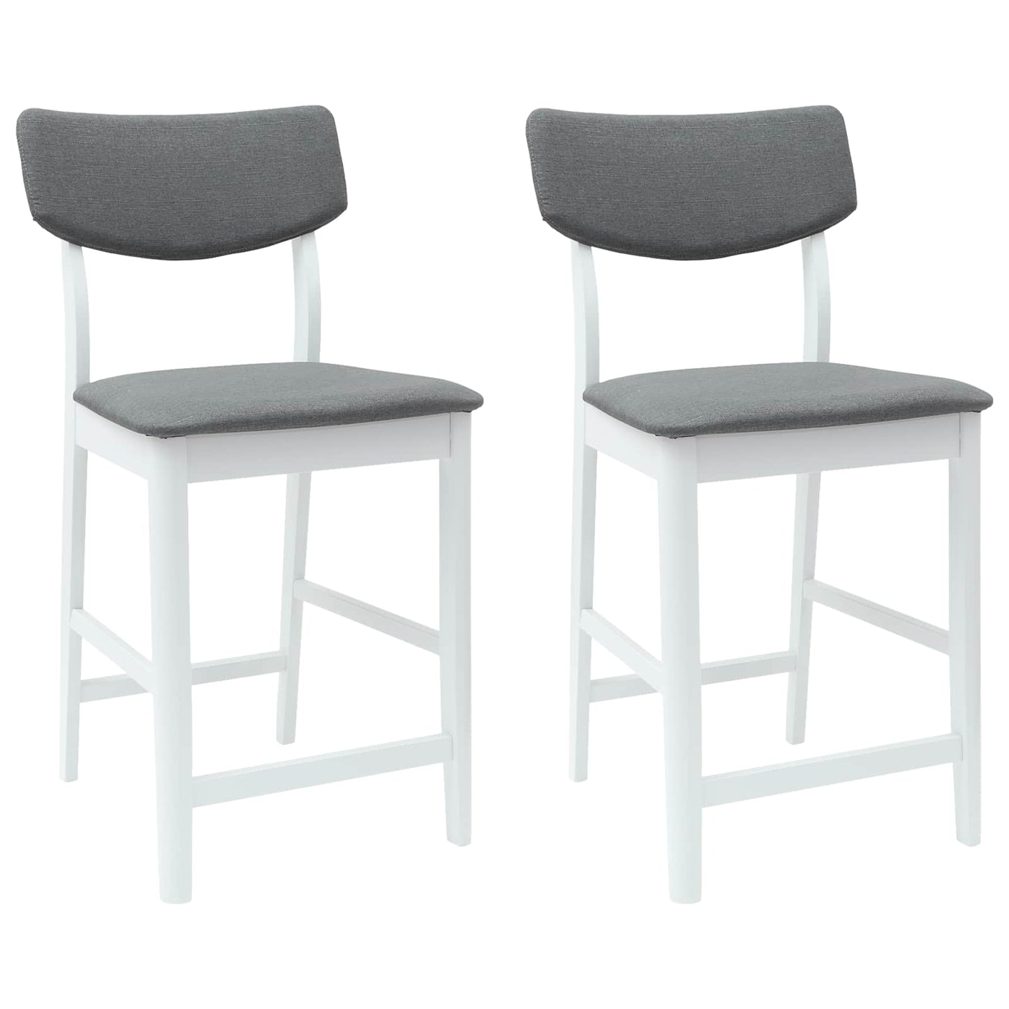 Spisestoler 2 pcs Hvit 48 x 49 x 95 cm Solid Gummitre vidaXL
