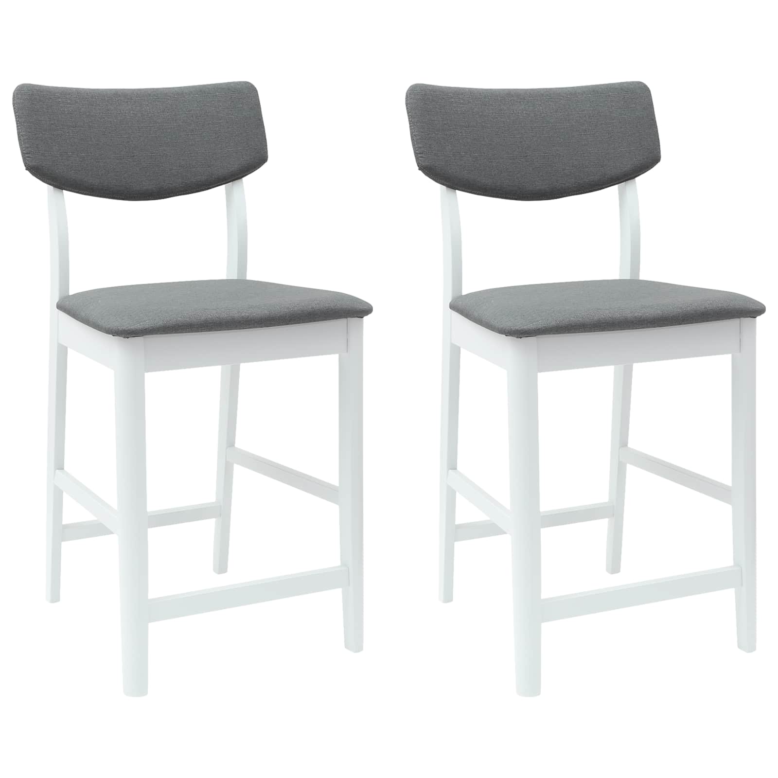 Spisestoler 2 pcs Hvit 48 x 49 x 95 cm Solid Gummitre vidaXL