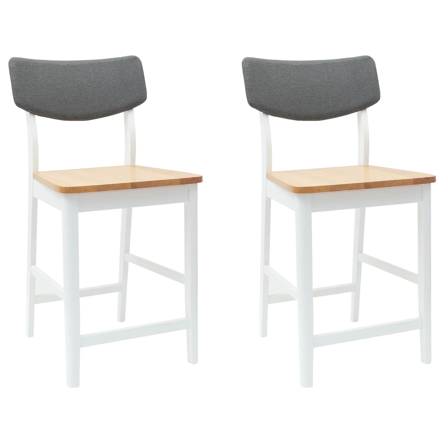 Spisestoler 2 pcs Hvit 48 x 49 x 95 cm Solid Gummitre vidaXL
