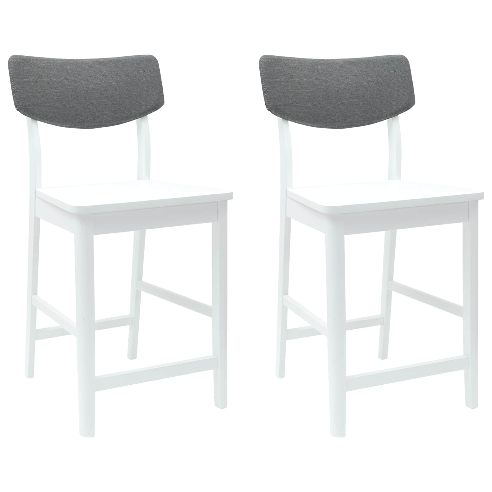 Spisestoler 2 pcs Hvit 48 x 49 x 95 cm Solid Gummitre vidaXL