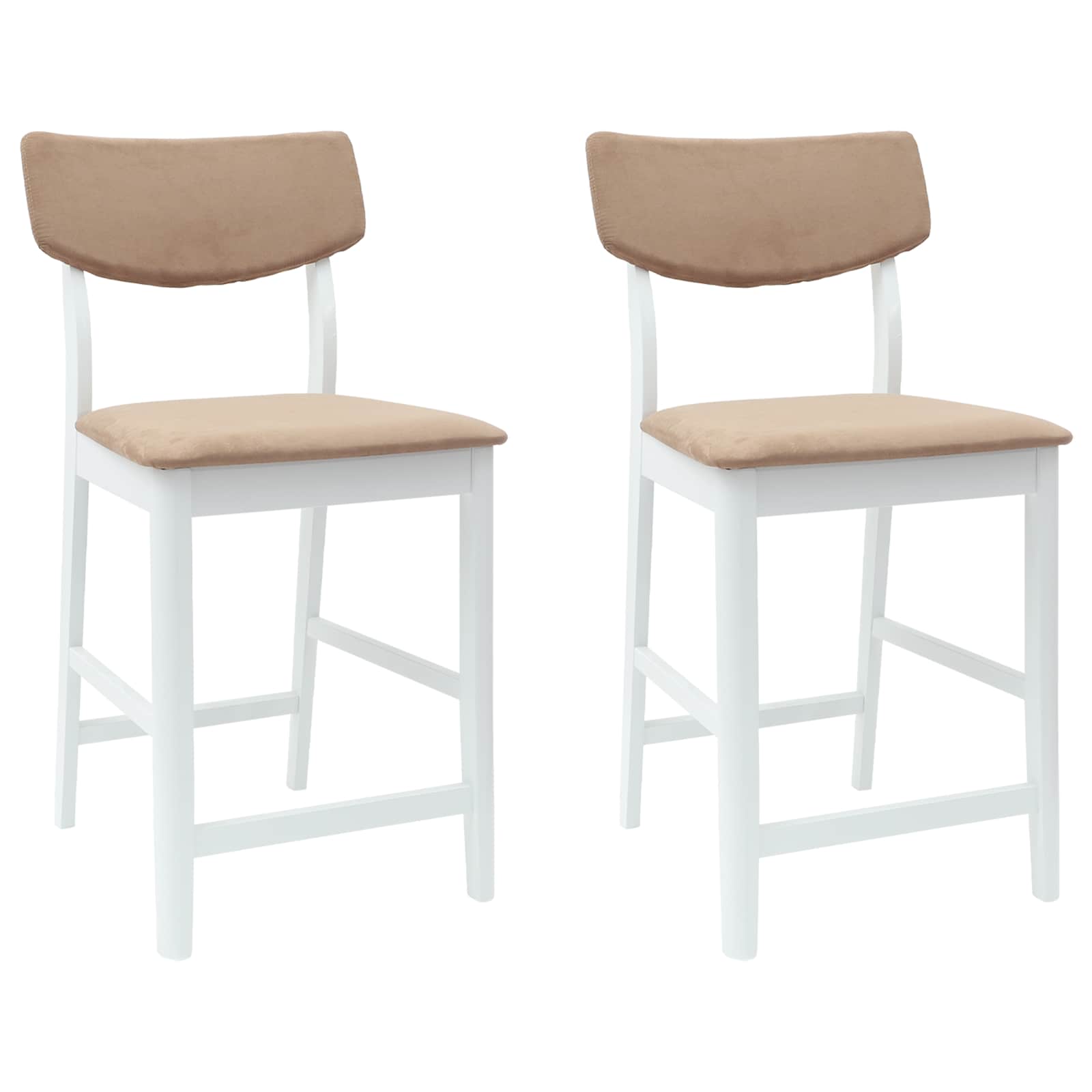 Spisestoler 2 pcs Hvit 48 x 49 x 95 cm Solid Gummitre vidaXL
