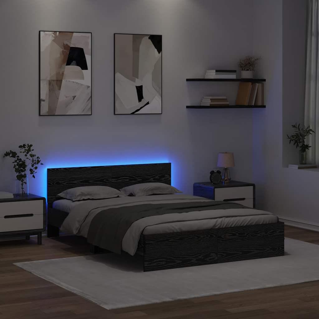 Sengestamme Svart Eik 140 x 190 cm Konstruert tre