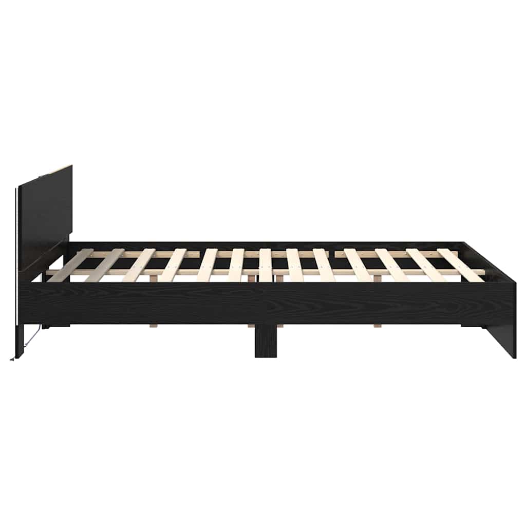 Sengestamme Svart Eik 135 x 190 cm Konstruert tre