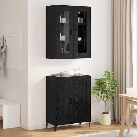 Høyskap Svart Eik 69,5 x 34 x 180 cm Konstruert tre
