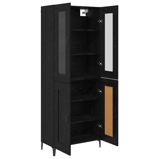 Høyskap Svart Eik 69,5 x 34 x 180 cm Konstruert tre