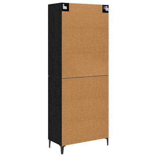 Høyskap Svart Eik 69,5 x 34 x 180 cm Konstruert tre