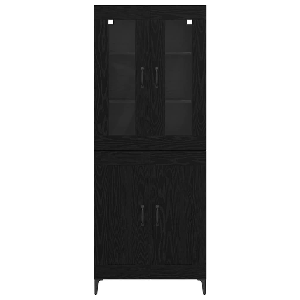 Høyskap Svart Eik 69,5 x 34 x 180 cm Konstruert tre