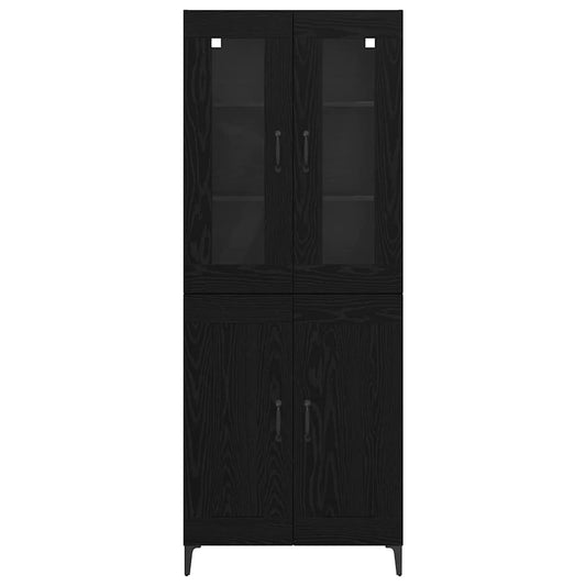 Høyskap Svart Eik 69,5 x 34 x 180 cm Konstruert tre
