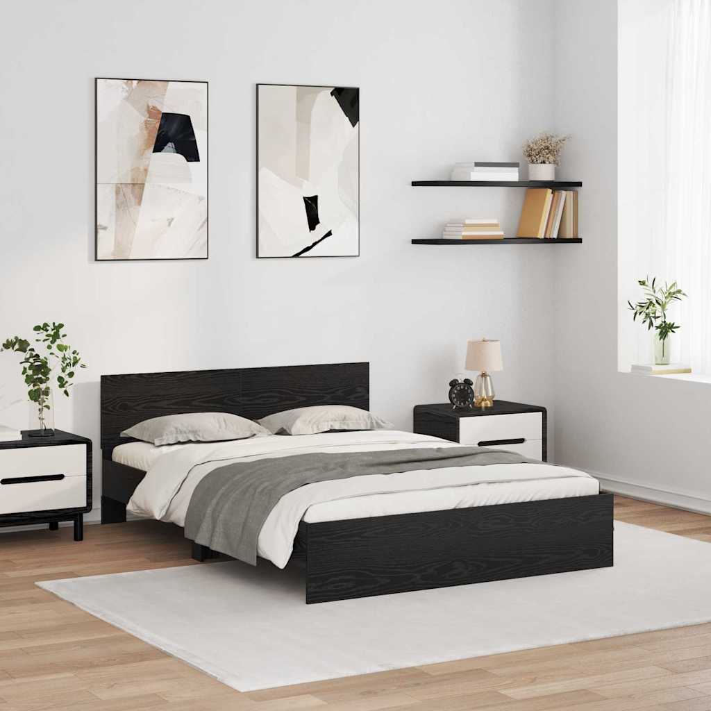 Sengestamme Svart Eik 120 x 200 cm Konstruert tre