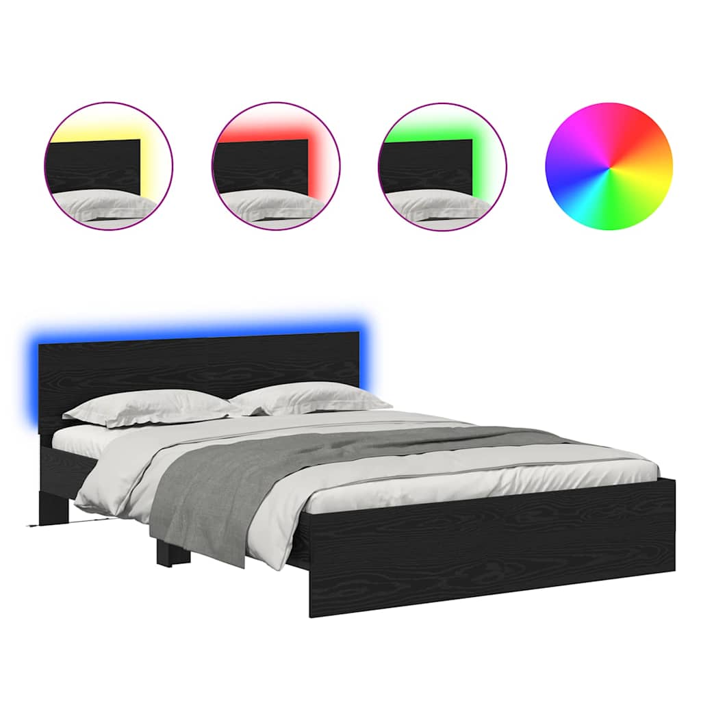 Sengestamme Svart Eik 120 x 200 cm Konstruert tre