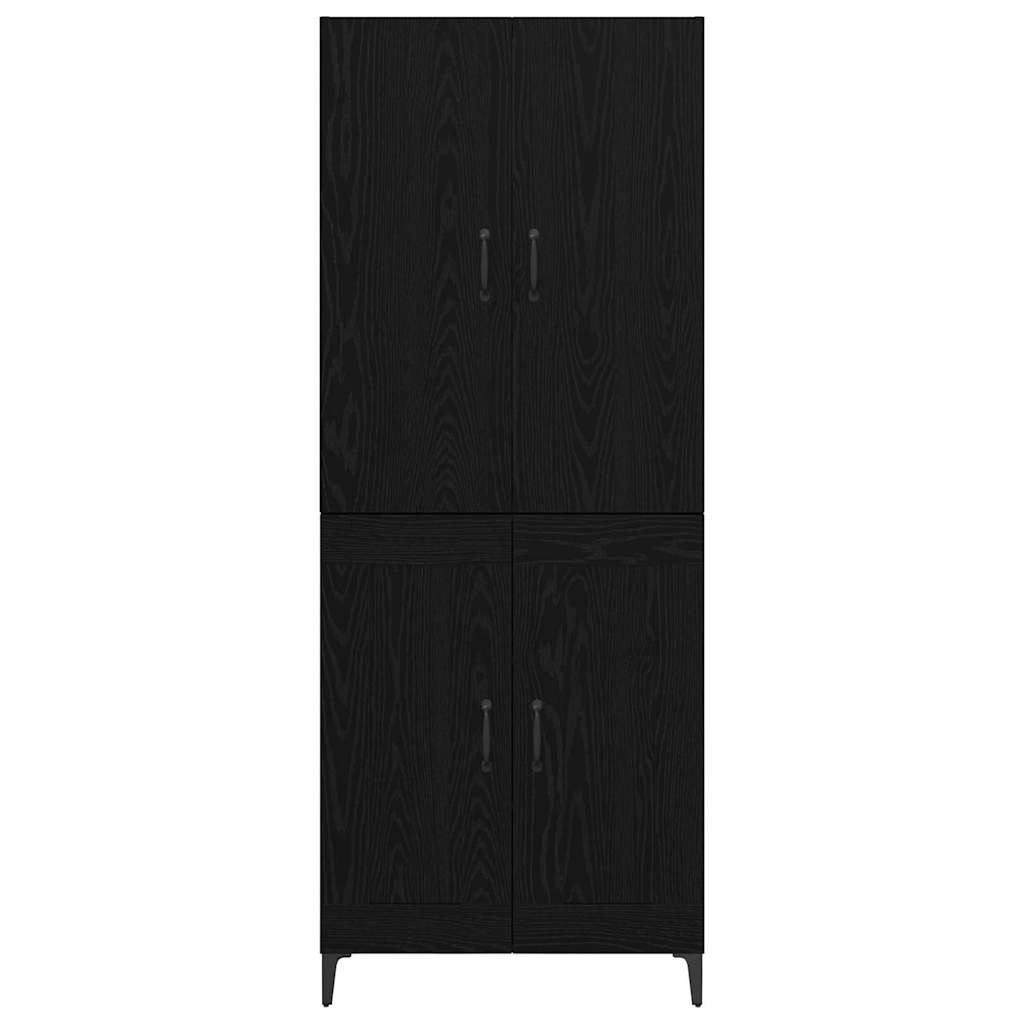 Høyskap Svart Eik 69,5 x 34 x 180 cm Konstruert tre