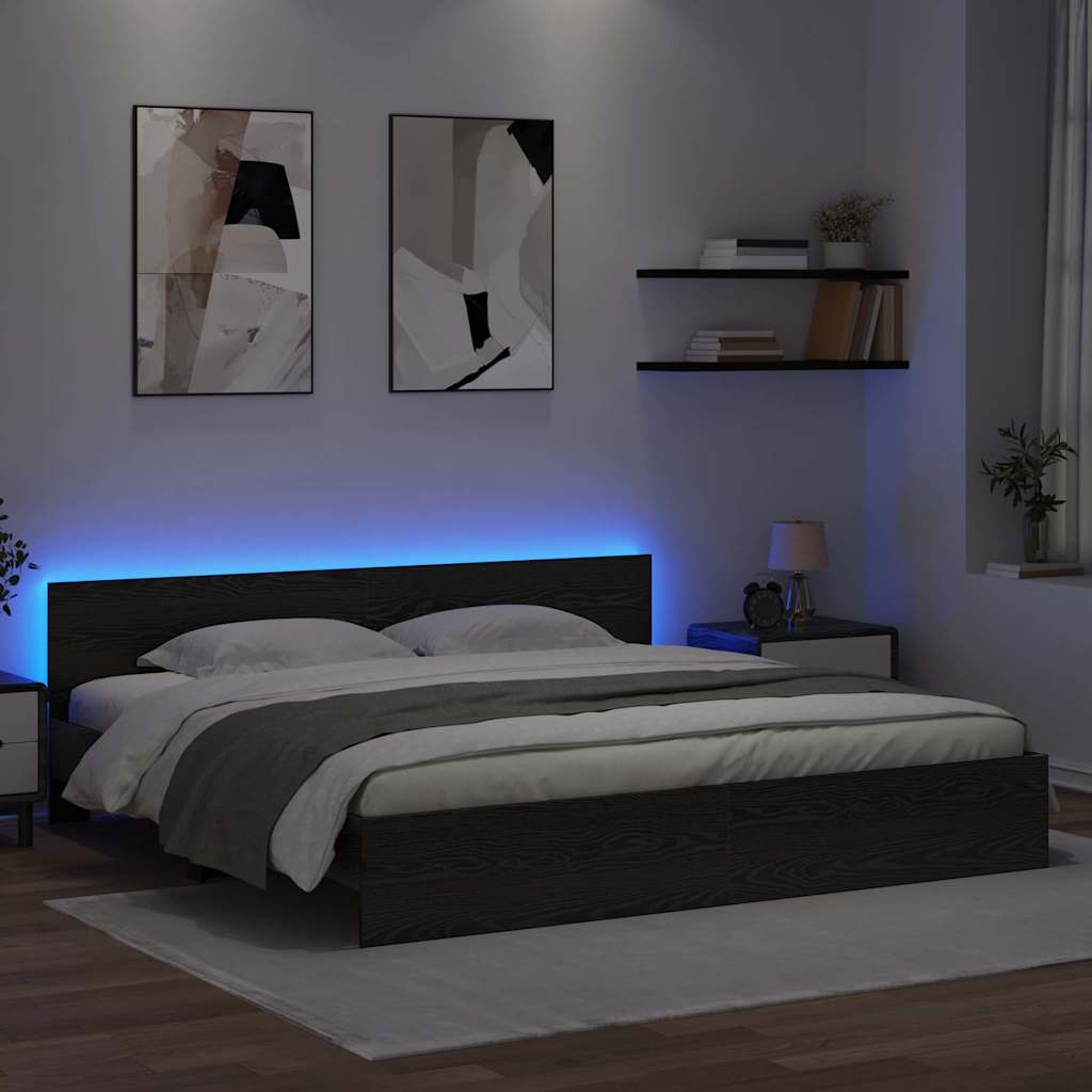 Sengestamme Svart Eik 180 x 200 cm Konstruert tre