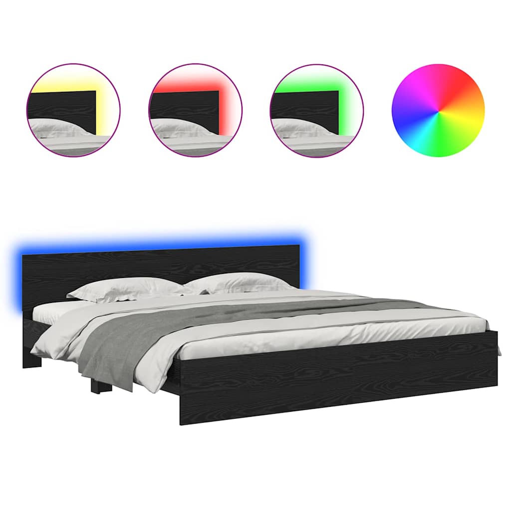 Sengestamme Svart Eik 180 x 200 cm Konstruert tre