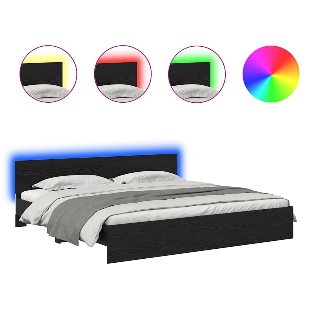 Sengestamme Svart Eik 200 x 200 cm Konstruert tre