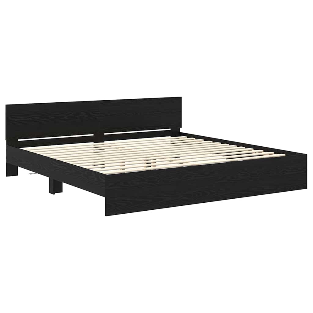 Sengestamme Svart Eik 200 x 200 cm Konstruert tre