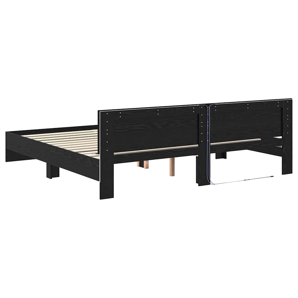 Sengestamme Svart Eik 200 x 200 cm Konstruert tre