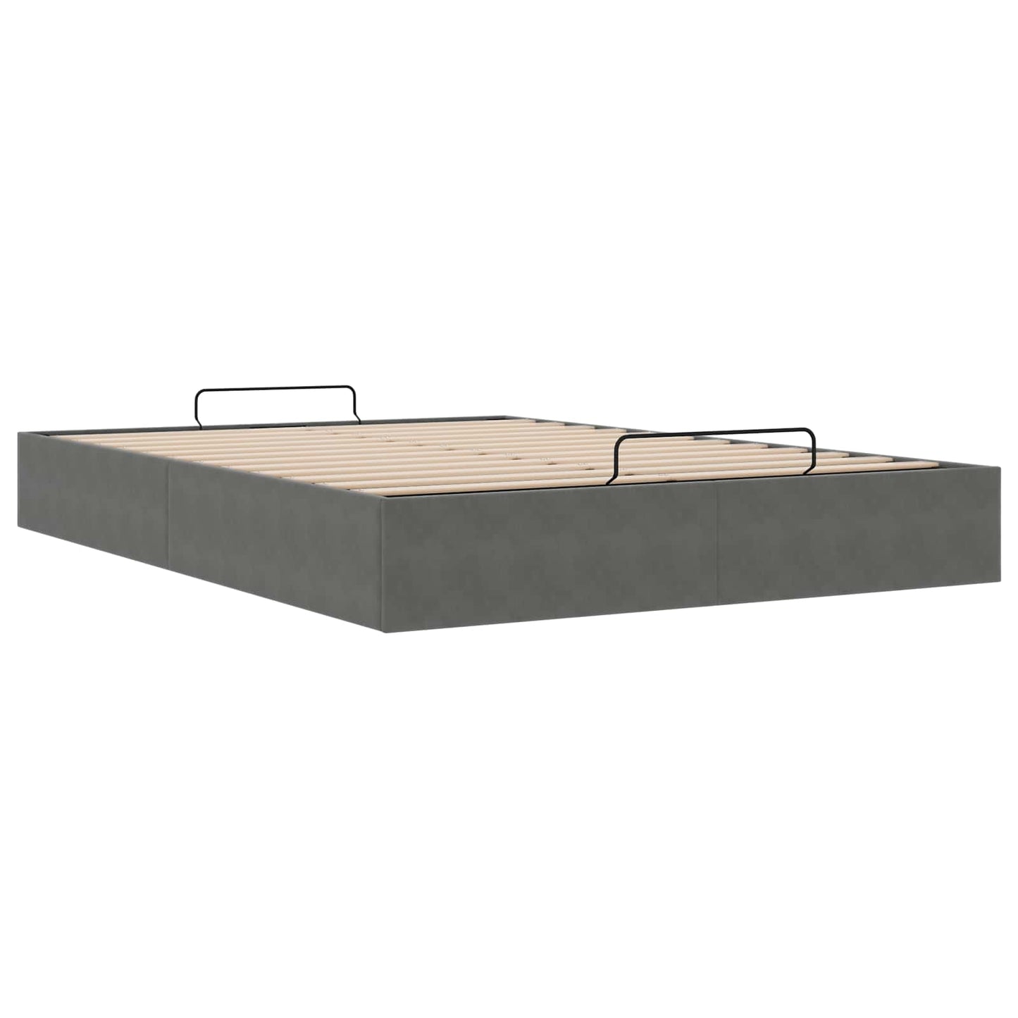 Ottoman sengeramme Mørkegrå 153 x 203 cm Fløyel