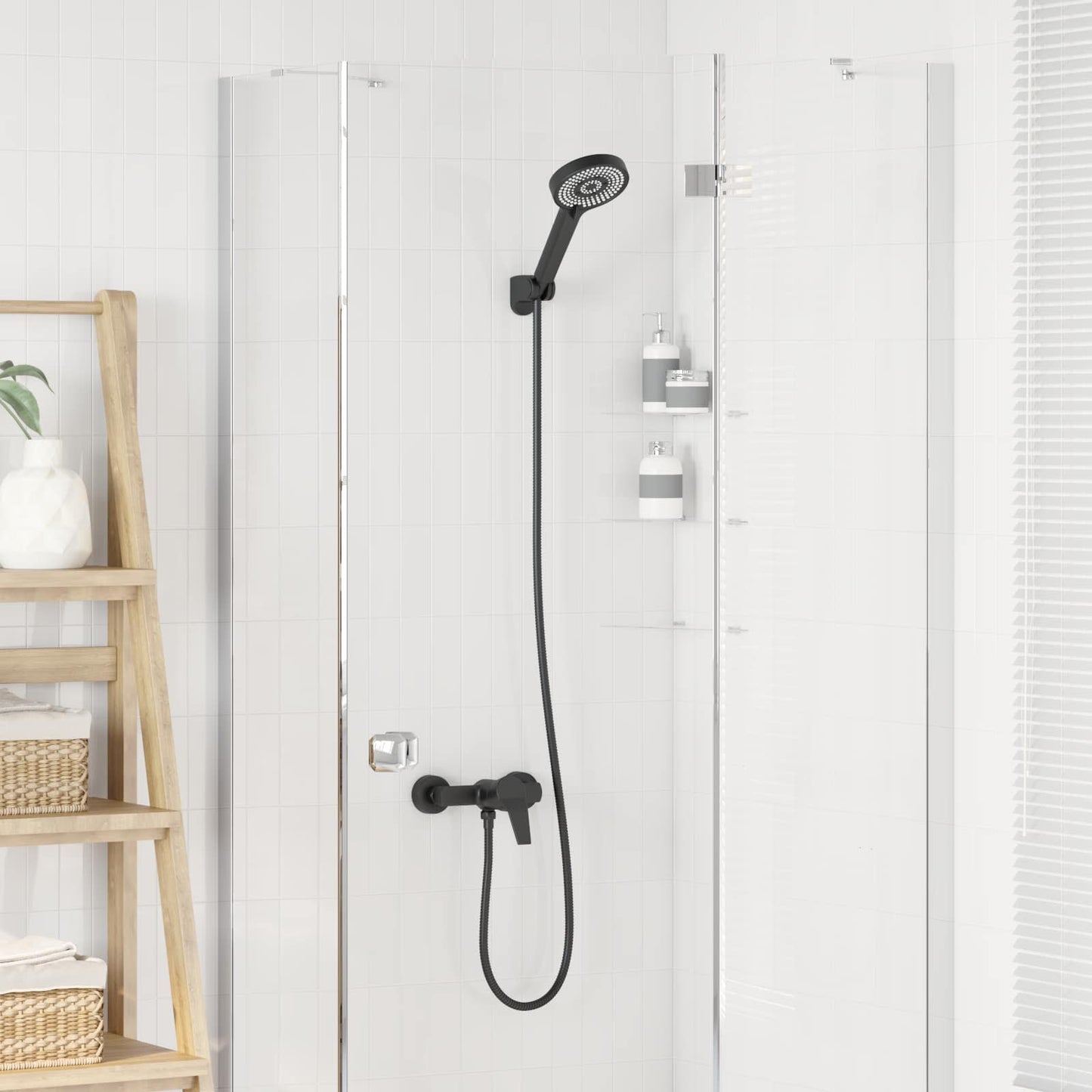Dusjhode Sett Svart G 1 / 2 tommer Messing