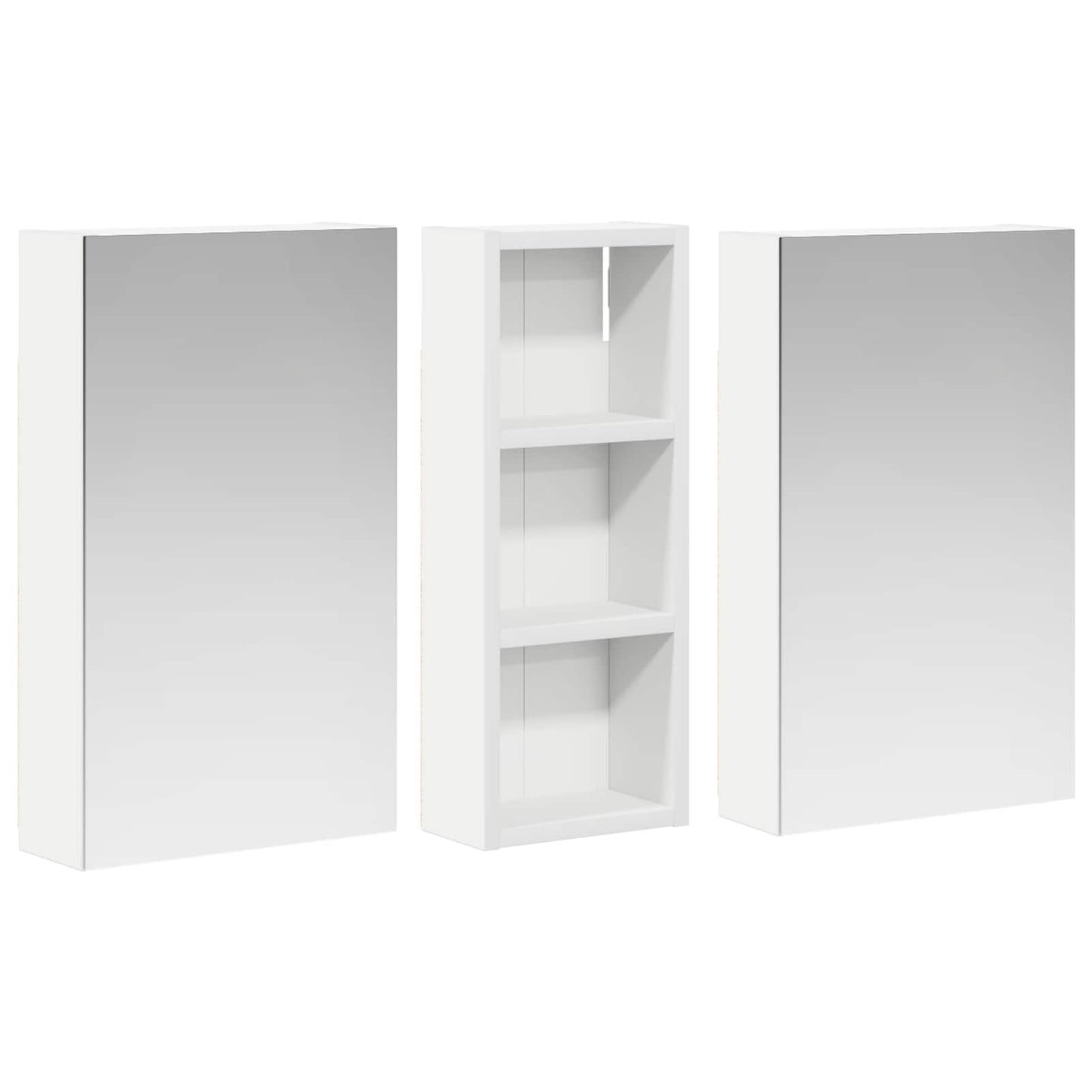 Baderomsskapsett med dør 3 pcs 80 x 10,5 x 50 cm Konstruert tre