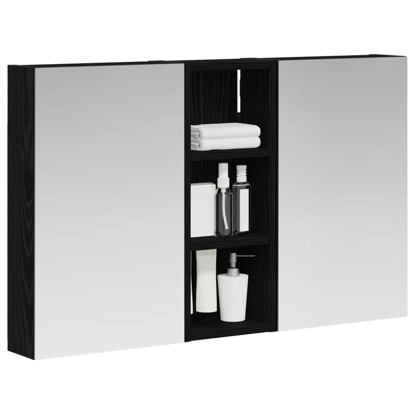 Baderomsskapsett med dør 3 pcs 80 x 10,5 x 50 cm Konstruert tre