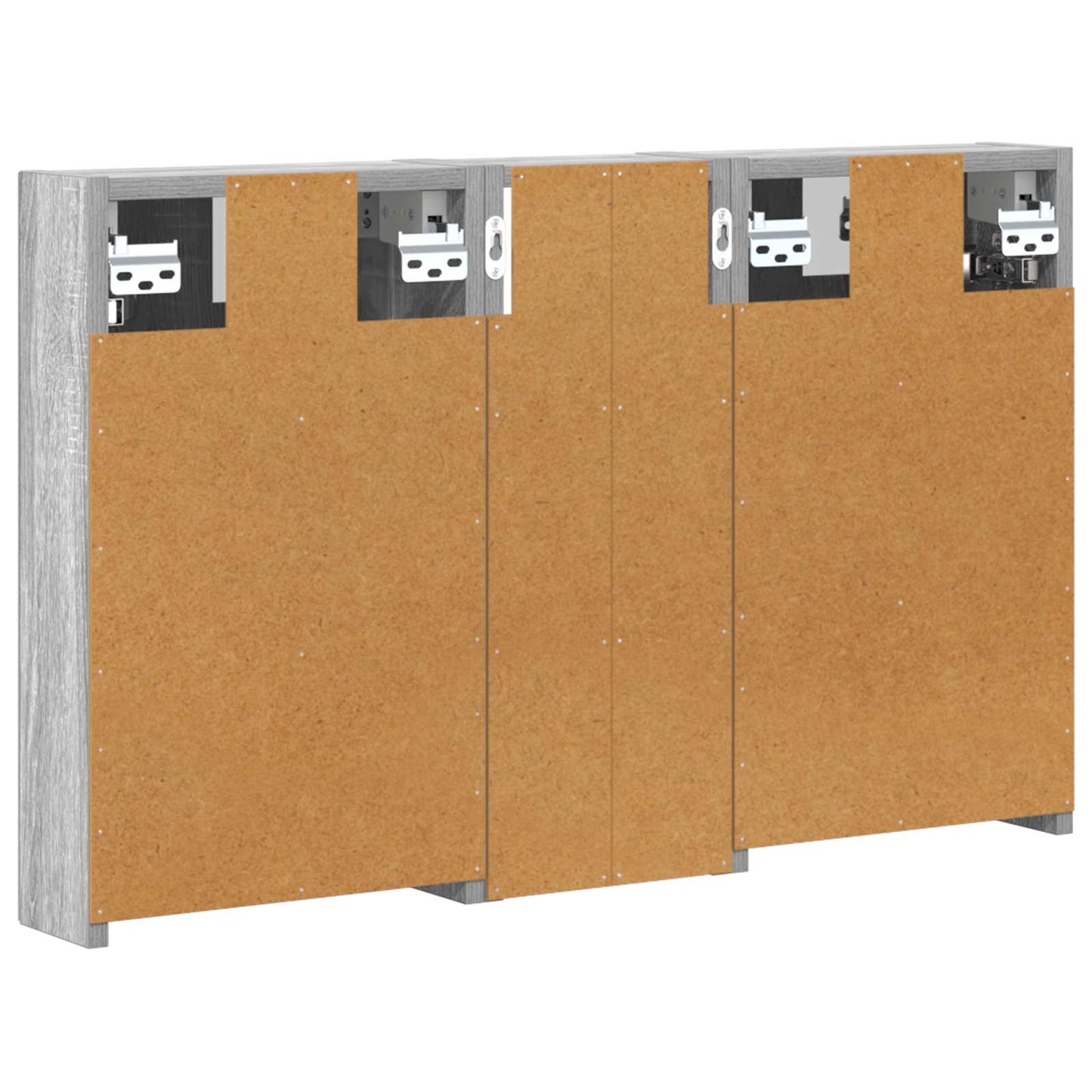 Baderomsskapsett med dør 3 pcs 80 x 10,5 x 50 cm Konstruert tre