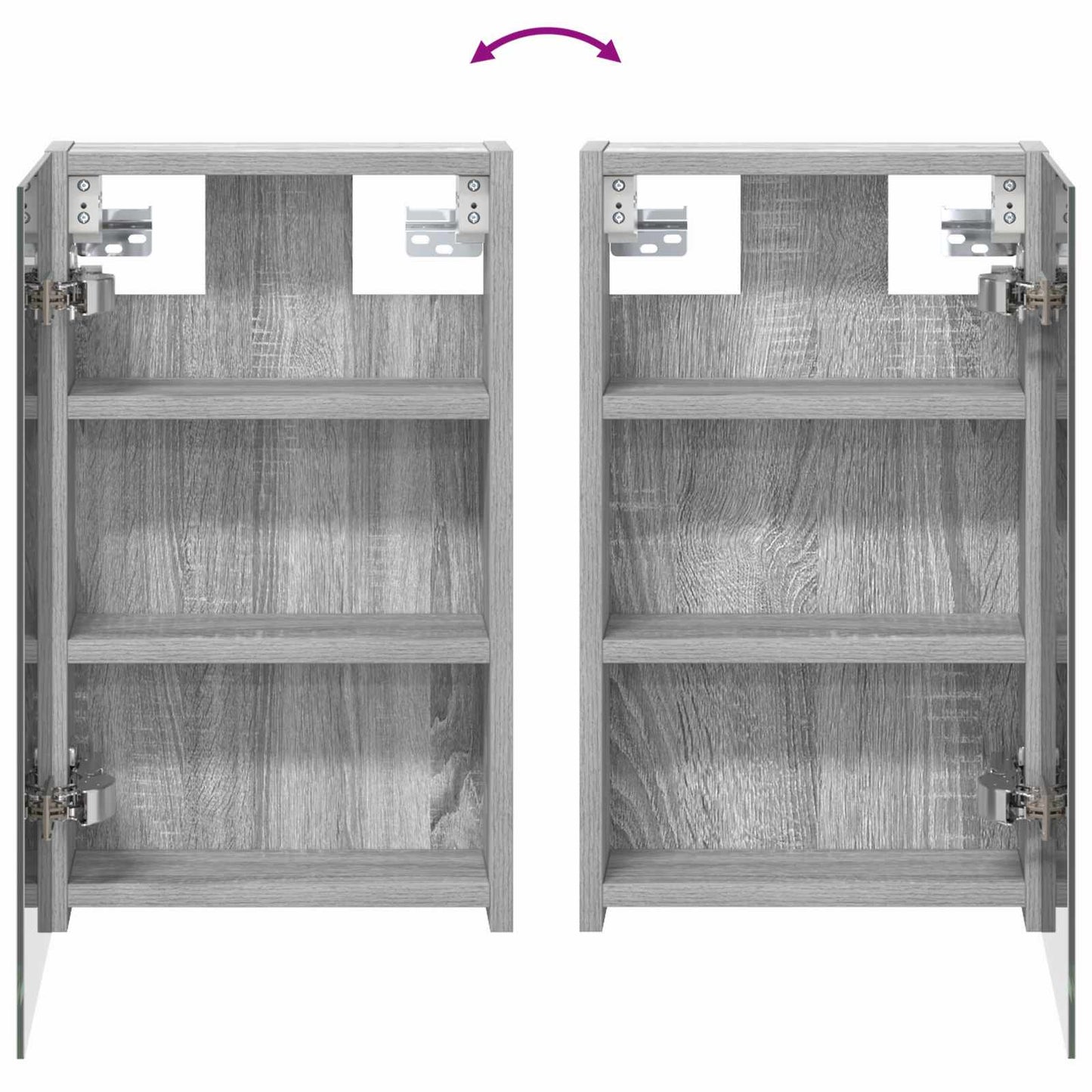 Baderomsskapsett med dør 3 pcs 80 x 10,5 x 50 cm Konstruert tre