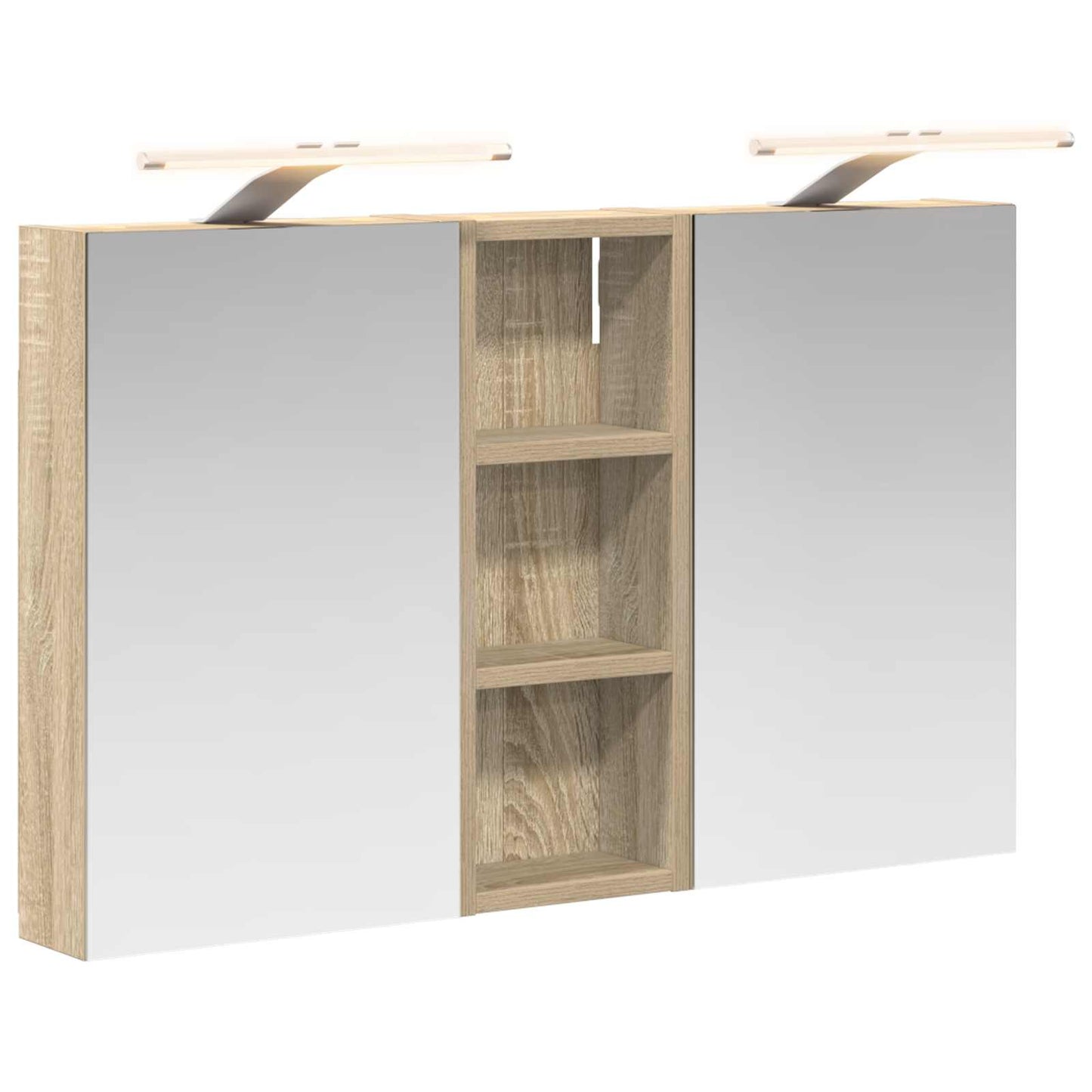 Baderomsskapsett med dør 3 pcs 80 x 10,5 x 50 cm Konstruert tre