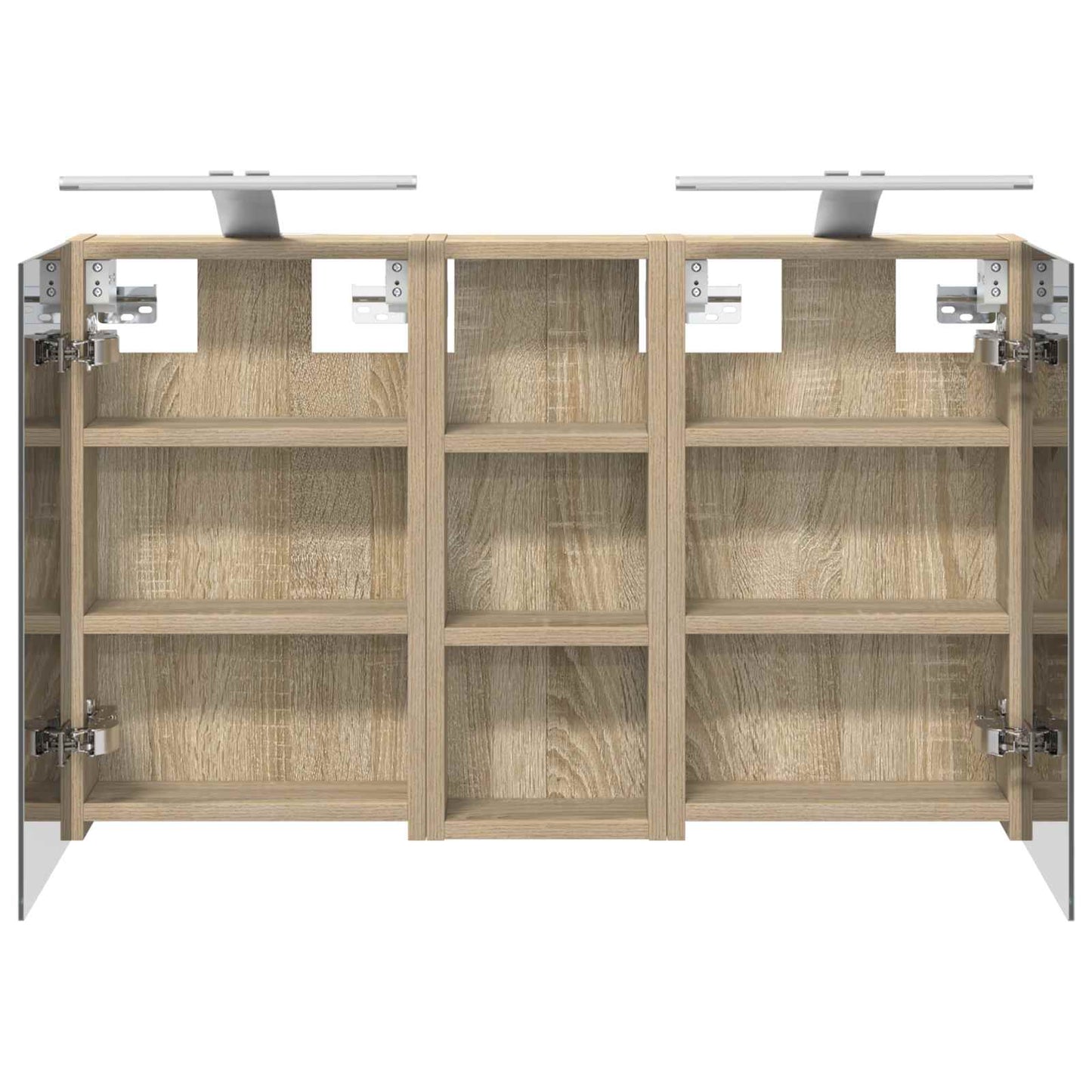 Baderomsskapsett med dør 3 pcs 80 x 10,5 x 50 cm Konstruert tre
