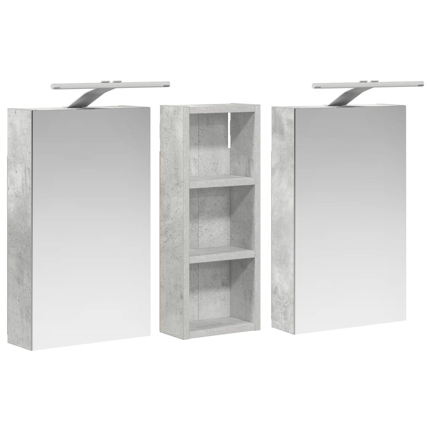 Baderomsskapsett med dør 3 pcs 80 x 10,5 x 50 cm Konstruert tre