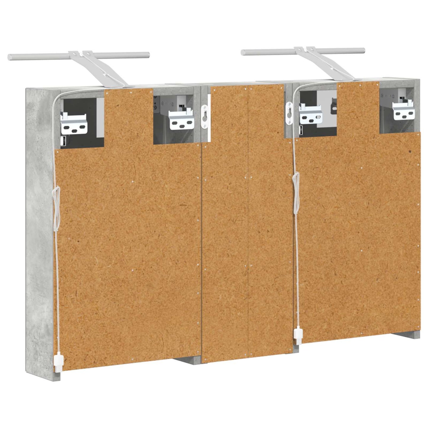 Baderomsskapsett med dør 3 pcs 80 x 10,5 x 50 cm Konstruert tre