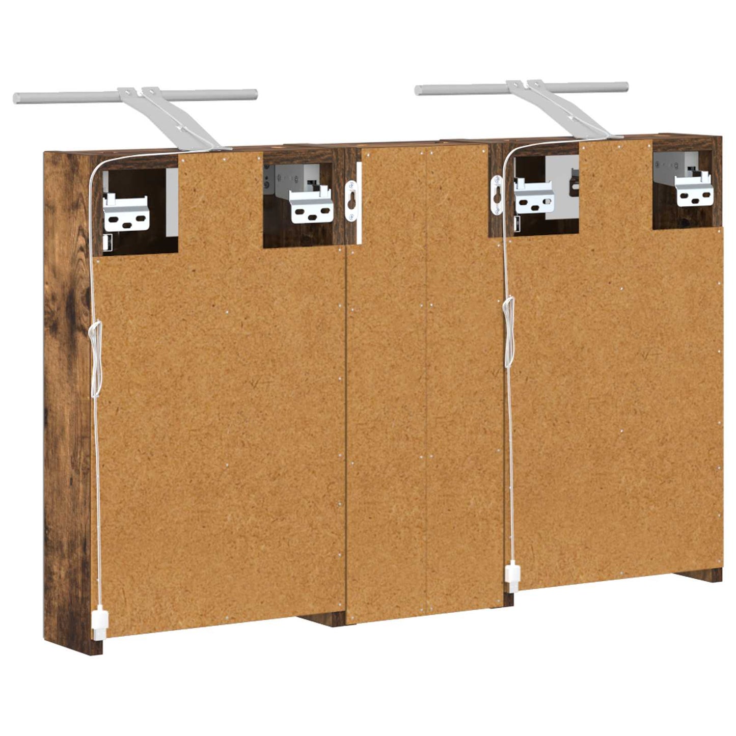 Baderomsskapsett med dør 3 pcs 80 x 10,5 x 50 cm Konstruert tre