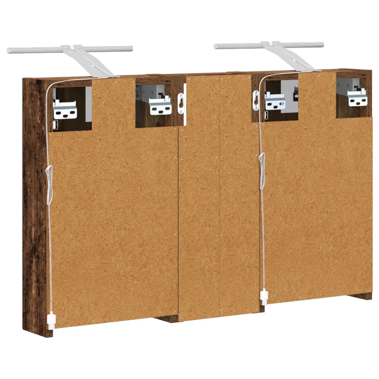 Baderomsskapsett med dør 3 pcs 80 x 10,5 x 50 cm Konstruert tre