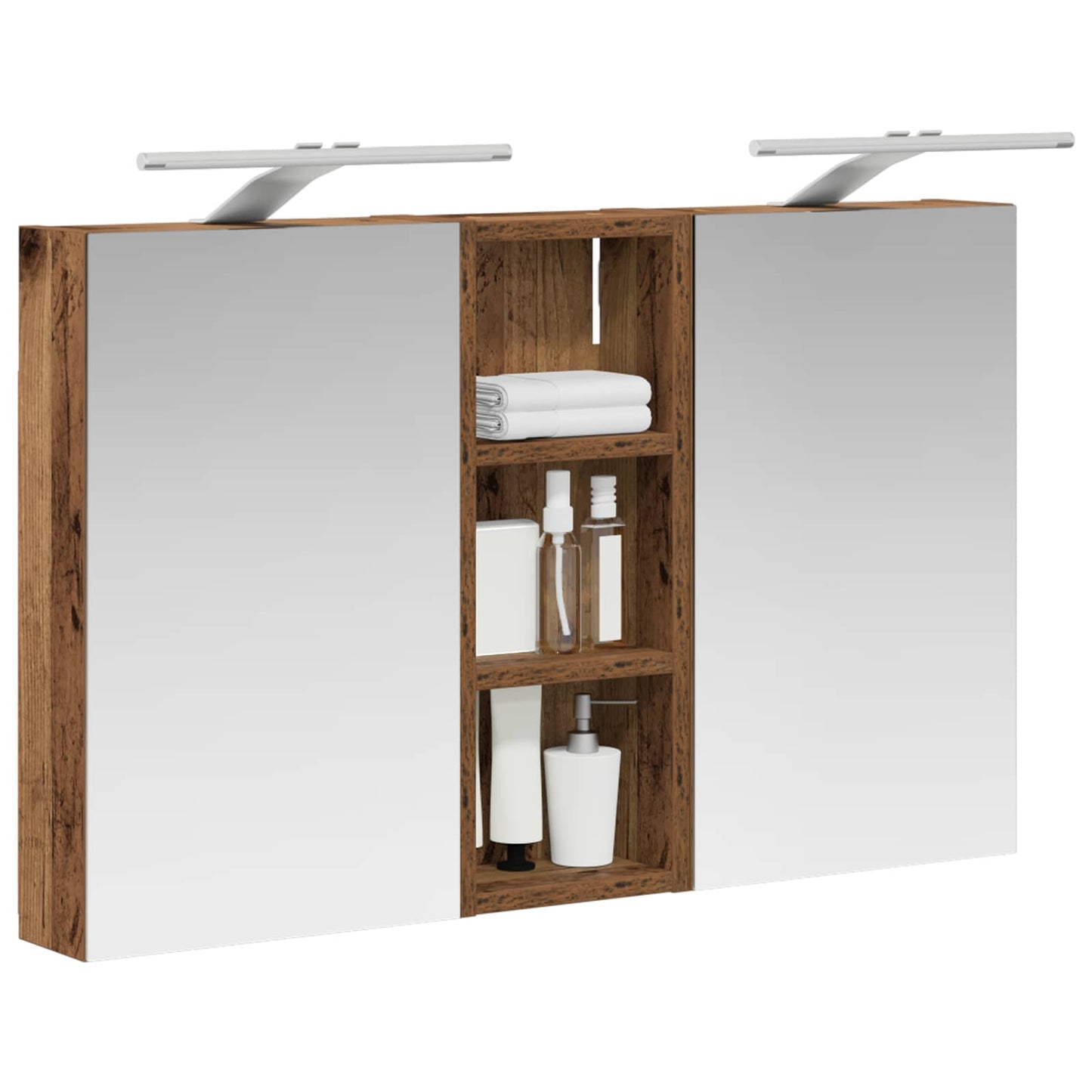 Baderomsskapsett med dør 3 pcs 80 x 10,5 x 50 cm Konstruert tre