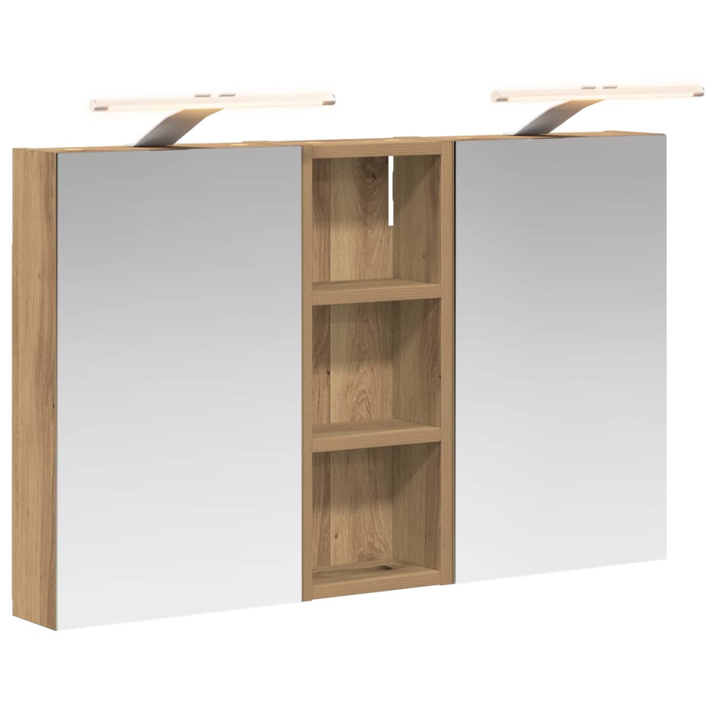 Baderomsskapsett 3 stk. 80 x 10,5 x 50 cm Konstruert tre