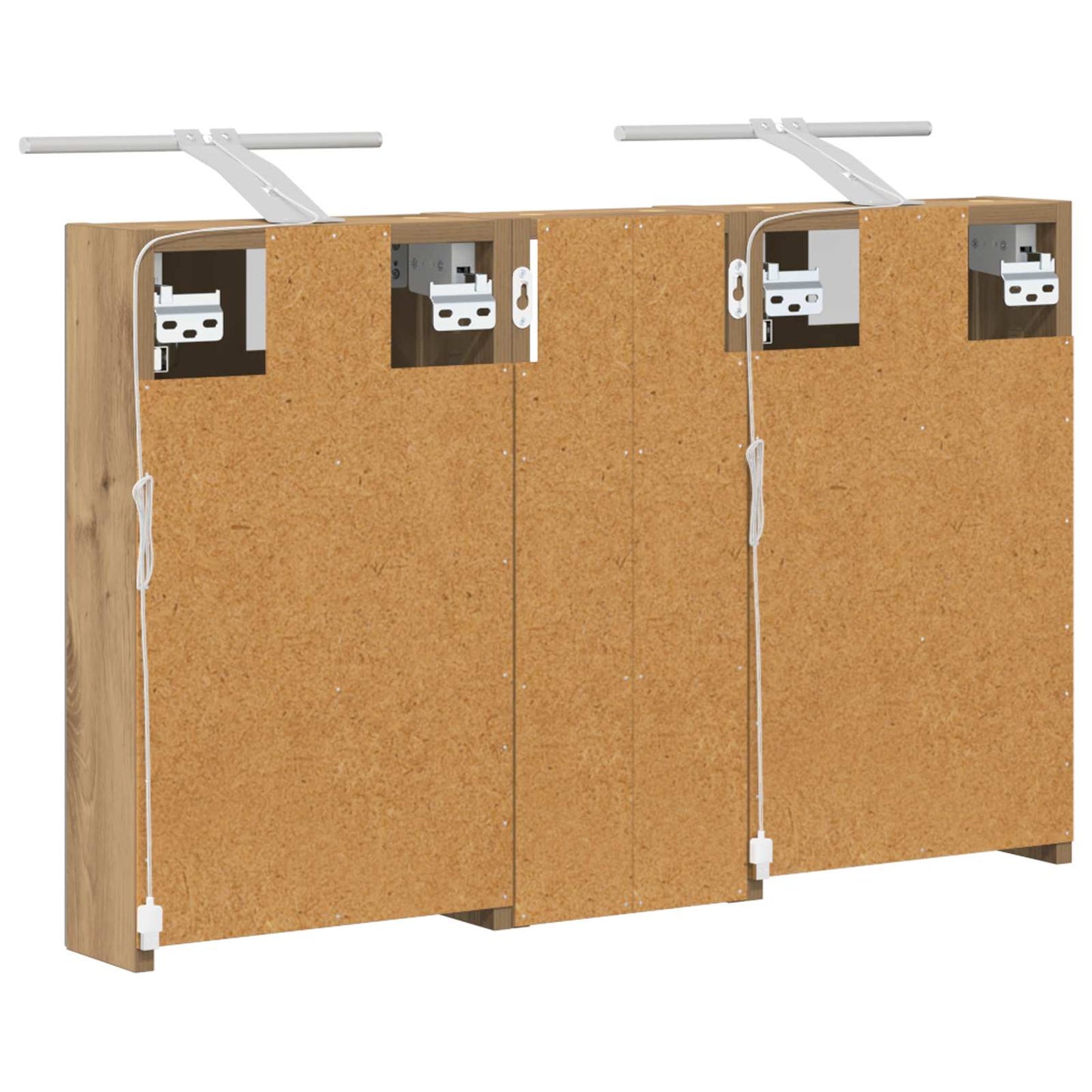 Baderomsskapsett 3 stk. 80 x 10,5 x 50 cm Konstruert tre