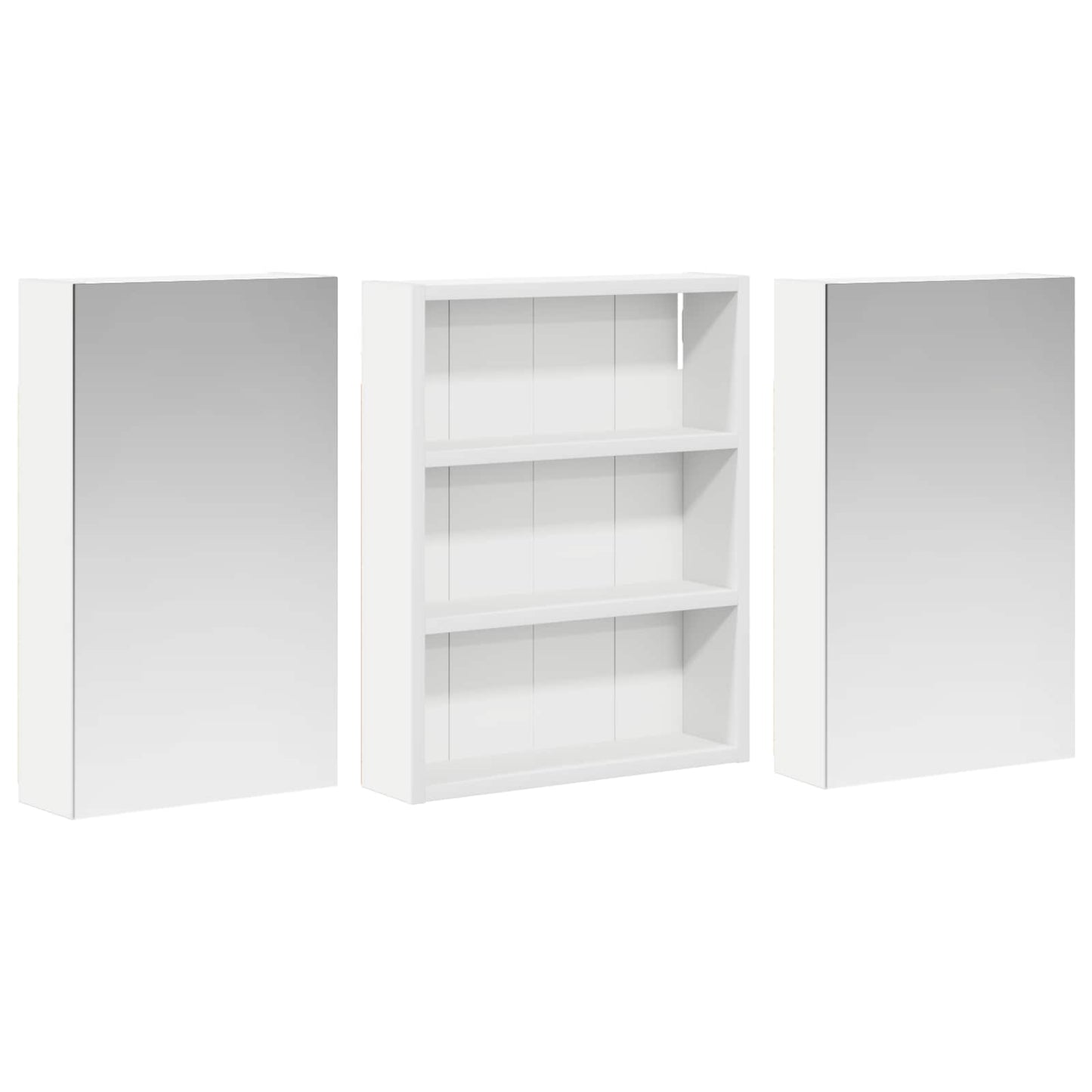 Baderomsskapsett 3 pcs 100 x 10,5 x 50 cm Konstruert tre