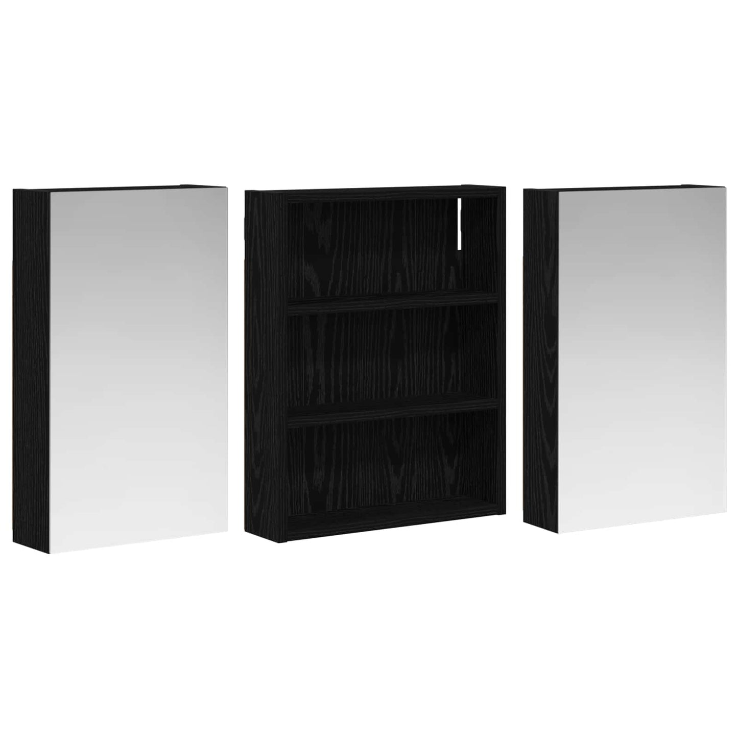 Baderomsskapsett 3 pcs 100 x 10,5 x 50 cm Konstruert tre